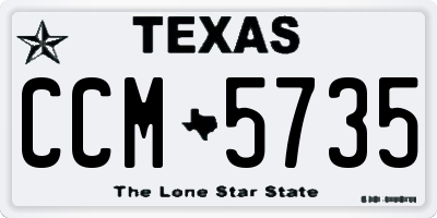 TX license plate CCM5735