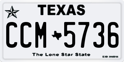 TX license plate CCM5736