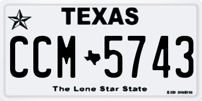 TX license plate CCM5743
