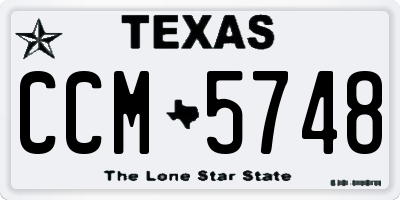 TX license plate CCM5748