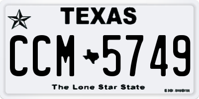 TX license plate CCM5749