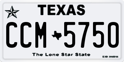 TX license plate CCM5750