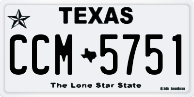 TX license plate CCM5751