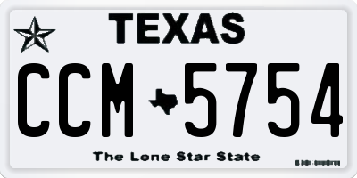 TX license plate CCM5754