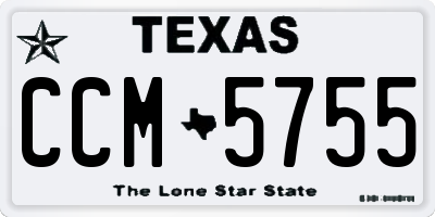 TX license plate CCM5755