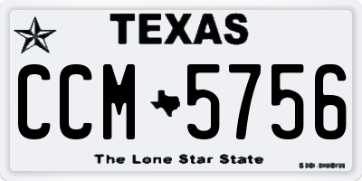 TX license plate CCM5756