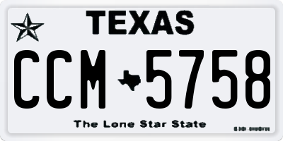 TX license plate CCM5758