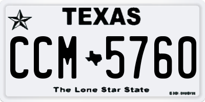 TX license plate CCM5760