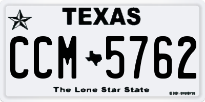 TX license plate CCM5762