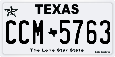 TX license plate CCM5763