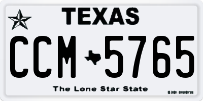 TX license plate CCM5765