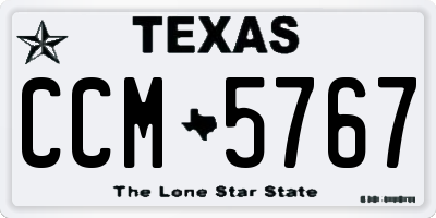TX license plate CCM5767