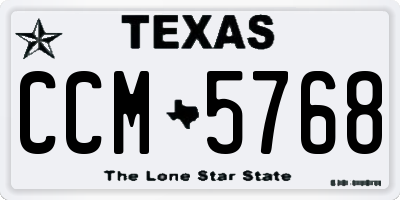 TX license plate CCM5768