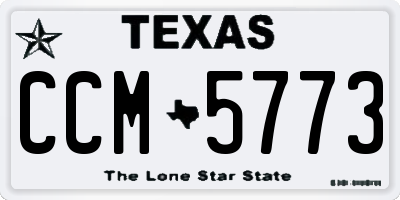 TX license plate CCM5773