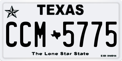 TX license plate CCM5775