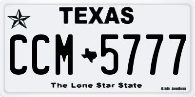 TX license plate CCM5777