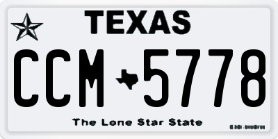TX license plate CCM5778