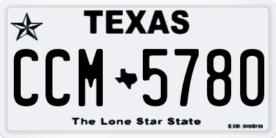 TX license plate CCM5780