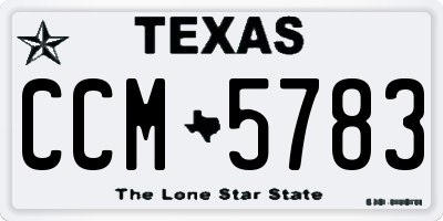 TX license plate CCM5783