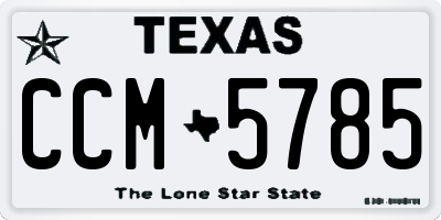 TX license plate CCM5785