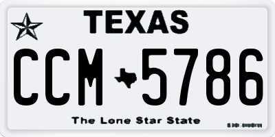 TX license plate CCM5786