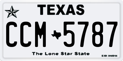 TX license plate CCM5787