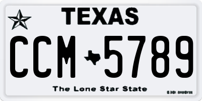 TX license plate CCM5789