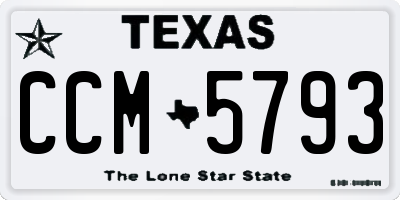 TX license plate CCM5793