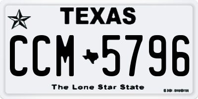 TX license plate CCM5796