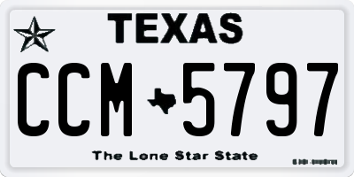 TX license plate CCM5797
