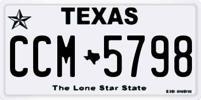 TX license plate CCM5798