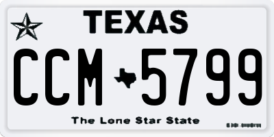 TX license plate CCM5799