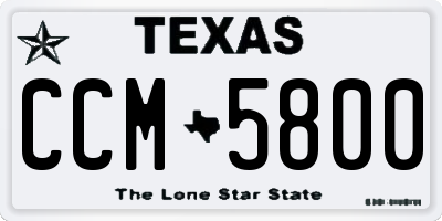 TX license plate CCM5800