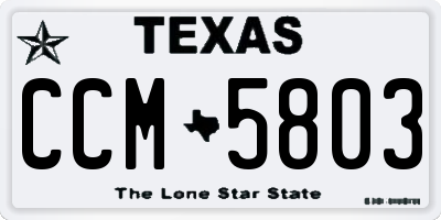 TX license plate CCM5803
