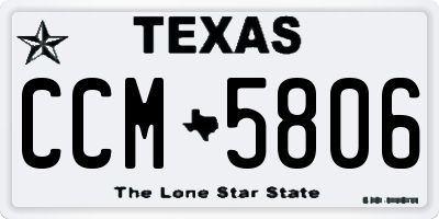 TX license plate CCM5806
