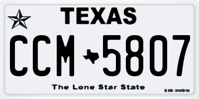 TX license plate CCM5807