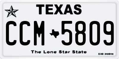 TX license plate CCM5809