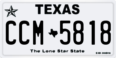 TX license plate CCM5818