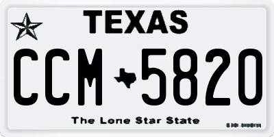 TX license plate CCM5820