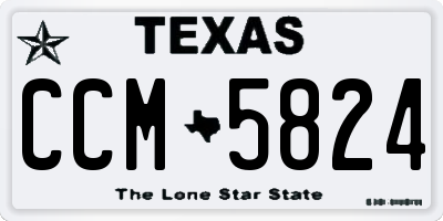 TX license plate CCM5824