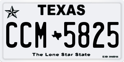TX license plate CCM5825