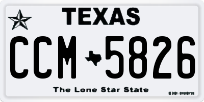 TX license plate CCM5826