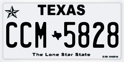 TX license plate CCM5828