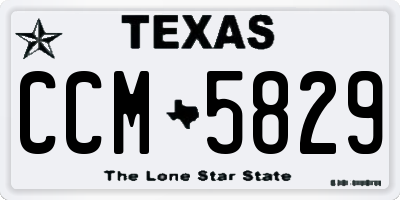 TX license plate CCM5829