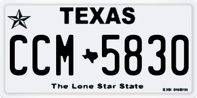 TX license plate CCM5830