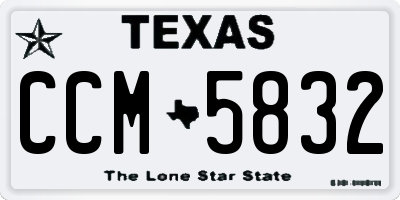 TX license plate CCM5832
