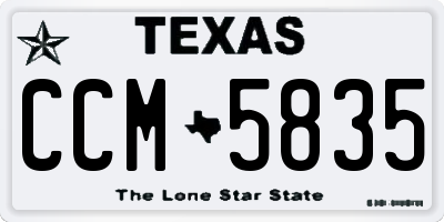 TX license plate CCM5835