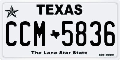 TX license plate CCM5836