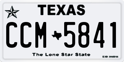 TX license plate CCM5841