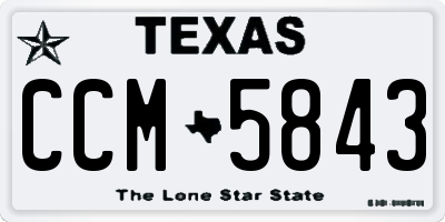 TX license plate CCM5843